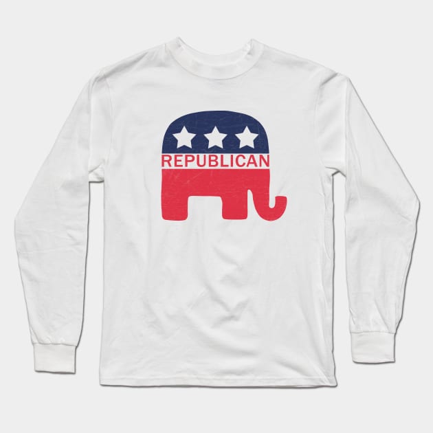 Republican Elephant Long Sleeve T-Shirt by valentinahramov